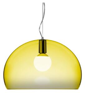 Kartell - FL/Y Suspension 9030, Transparent Yellow, Incl. LED 15W E27 - Pendellampor - Ferruccio Laviani - Transparent,Gul