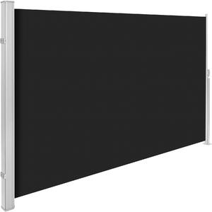 Tectake 401525 sidomarkis i aluminium utdragbar med upprullningsmekanism - 160 x 300 cm, svart