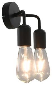 Vägglampa med glödlampor 2 W svart E27