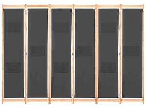 Rumsavdelare 6 paneler 240x170x4 cm grå tyg