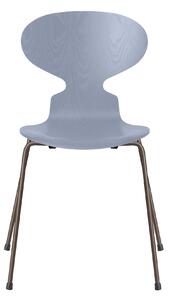 Fritz Hansen - Myran 3101 färgad askfanér stålstativ brun brons lavender blue - Matstolar - Arne Jacobsen - Blå - Metall/Trä