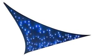 Perel Solsegel med LED stjärnhimmel 3,6 m trekantigt mörkblå