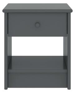 Sängbord mörkgrå 35x30x40 cm massiv furu - Grå