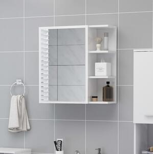 Spegelskåp för badrum vit högglans 62,5x20,5x64 cm spånskiva - Vit