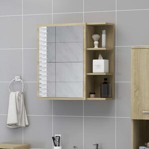Spegelskåp för badrum sonoma-ek 62,5x20,5x64 cm spånskiva - Brun