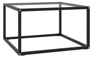 Soffbord svart med härdat glas 60x60x35 cm -