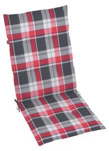 Dynor för trädgårdsstolar 4 st rött rutmönster 120x50x4 cm - Flerfärgad
