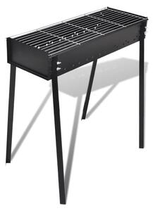 Kolgrill rektangulär svart 75x28 cm