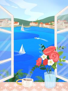 Illustration Island View, Petra Lizde, (30 x 40 cm)