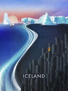 Illustration Iceland, Emel Tunaboylu, (30 x 40 cm)