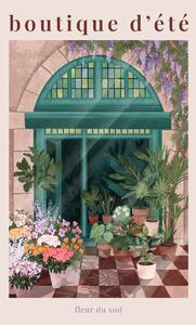 Illustration French Flowershop, Goed Blauw, (26.7 x 40 cm)
