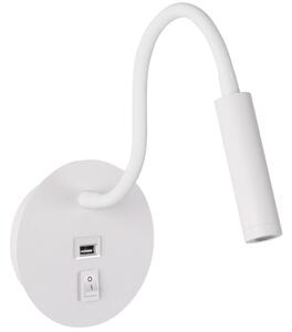 Brilagi - LED Flexibel vägglampa med USB-port MAYA LED/3W/230V vit