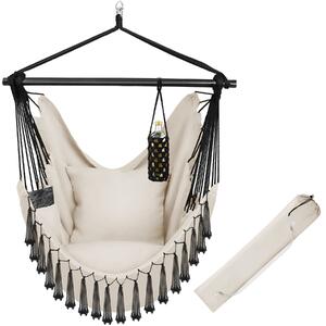 TecTake GmbH 405080 hängstol malika, boho-stil, kapacitet på 150kg - beige