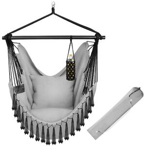 TecTake GmbH 405079 hängstol malika, boho-stil, kapacitet på 150kg - grå