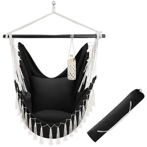 TecTake GmbH 405078 hängstol malika, boho-stil, kapacitet på 150kg - svart