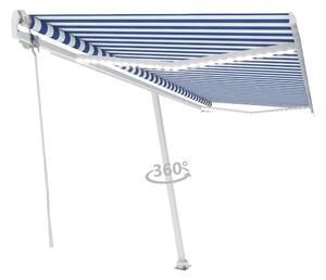 Automatisk markis med vindsensor & LED 500x300 cm blå och vi - Blå