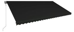 Infällbar markis med vindsensor & LED 600x300 cm antracit - Grå
