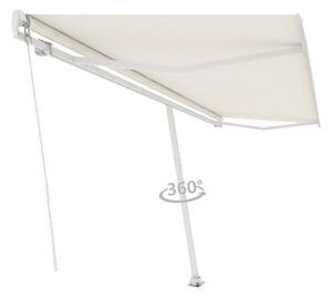 Fristående markis manuellt infällbar 500x350 cm gräddvit - Vit