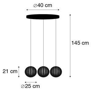 Modern hänglampa svart 3-ljus - Zoë