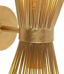 Art Deco vägglampa guld 2-ljus - Broom