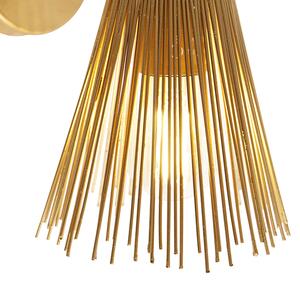 Art Deco vägglampa guld 2-ljus - Broom