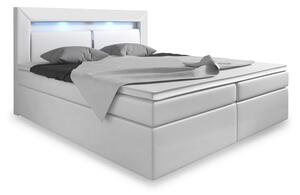 SIENNA Sängpaket 140 med Förvaring+LED Sänggavel Vit -
