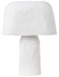 Bordslampa Vit Papier-Maché Lera Handgjord sängbordslampa Beliani