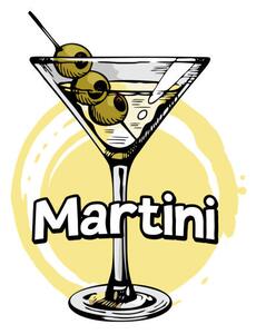 Fotografi Martini glass with olives. Hand drawn, Vera Orlova