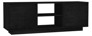 TV-bänk svart 110x30x40 cm massiv furu - Svart