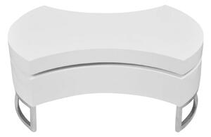 Soffbord justerbar form högglans vit - Vit