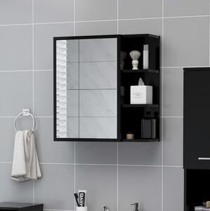 Spegelskåp för badrum svart 62,5x20,5x64 cm spånskiva - Svart