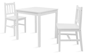 Matbord och stolar 3 delar furu vit - Vit