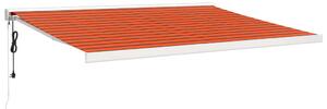 Markis infällbar orange och brun 4,5x3 m tyg&aluminium