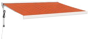 Markis infällbar orange och brun 3,5x2,5 m tyg&aluminium