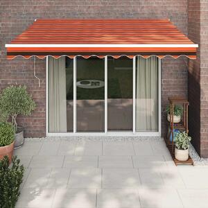 Markis infällbar orange och brun 3x2,5 m tyg&aluminium