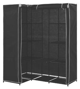 Hörngarderob svart 130x87x169 cm - Svart