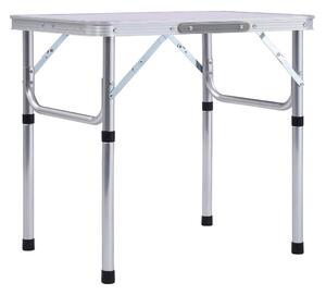 Hopfällbart campingbord vit aluminium 60x45 cm - Vit