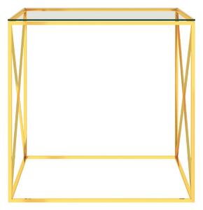 Soffbord guld 55x55x55 cm rostfritt stål och glas - Guld