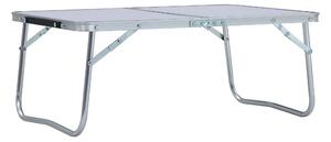 Hopfällbart campingbord vit aluminium 60x40 cm - Vit
