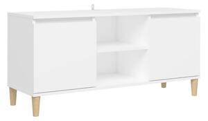 TV-bänk med massiva ben vit 103,5x35x50 cm - Vit