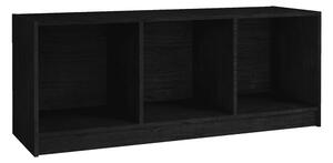 TV-bänk svart 104x33x41 cm massiv furu - Svart