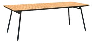 HOUSE NORDIC Cleveland Dining Table - Matbord, bordsskiva i teak, natur, svarta ben 90x220 cm