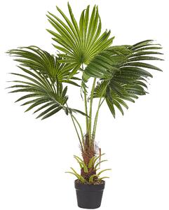 Konstgjord krukväxt Palm Grön och Svart Plastblad Material 100 cm Dekorativt inomhustillbehör Beliani