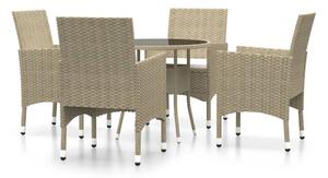 Matgrupp för trädgården 5 delar konstrotting beige - Beige