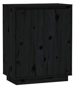 Skänk svart 60x34x75 cm massiv furu - Svart