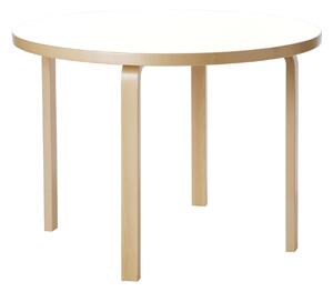 Artek - Aalto Bord 90A, Vit laminat, Klarlackad - Matbord - Alvar Aalto - Vit - Trä