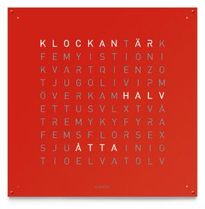 Qlocktwo - Qlocktwo Earth 45 Stainless Steel - Red Pepper - Klockor - Biegert & Funk - Röd