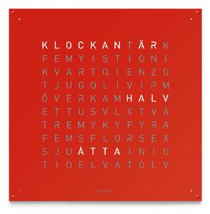 Qlocktwo - Qlocktwo Earth 90 Stainless Steel - Red Pepper, SE - Klockor - Biegert & Funk - Röd