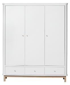 Oliver Furniture - Wood Wardrobe 3 Doors White / Oak - Skåp och vitrinskåp - Søren Rørbæk - Vit - MDF/Trä