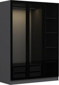 Cavolo garderob 135 x 52 x 190 cm - Antracit/svart - Garderober